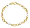 Immagine di Bracciale da donna maglia fantasia oro tricolor 18k | 19 cm 