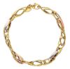 Immagine di Bracciale da donna maglia fantasia oro tricolor 18k | 19 cm 
