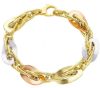Immagine di Bracciale da donna maglia fantasia oro tricolor 18k | 20 cm
