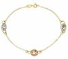 Immagine di Bracciale da donna maglia fantasia oro tricolor 18k | 20 cm