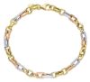 Immagine di Bracciale da donna maglia fantasia oro tricolor 18k | 20 cm 