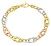 Immagine di Bracciale da donna maglia fantasia oro tricolor 18k | 20 cm 