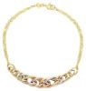 Immagine di Bracciale da donna maglia fantasia oro tricolor 9k | 20 cm