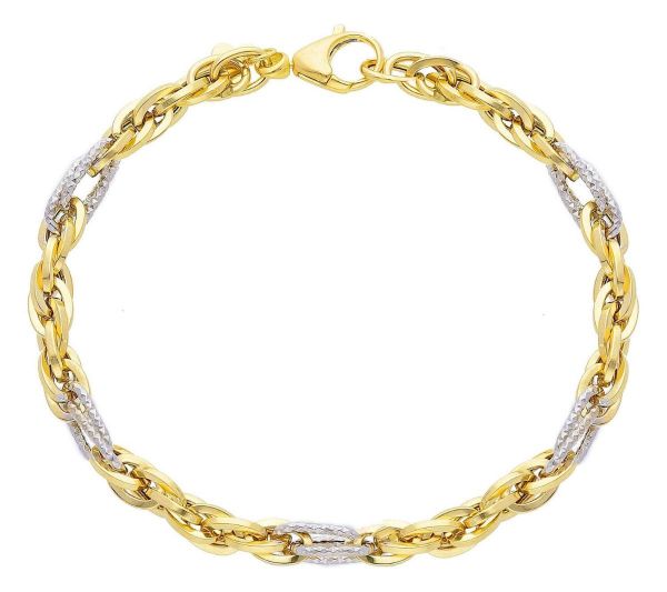 Immagine di Bracciale da donna oro giallo / bianco 18k | 18,5 cm 
