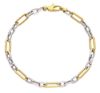 Immagine di Bracciale da donna oro giallo / bianco 18k | 19 cm
