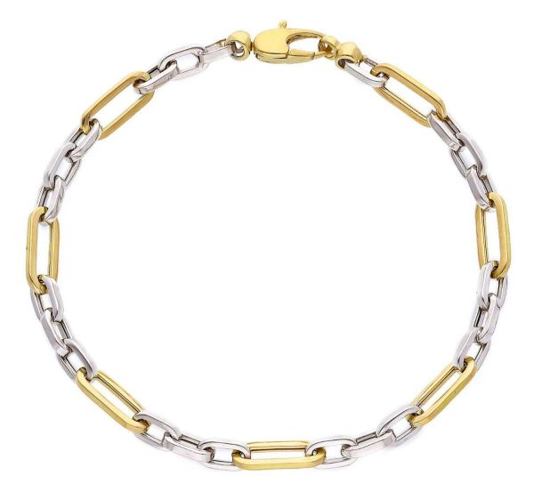 Immagine di Bracciale da donna oro giallo / bianco 18k | 19 cm