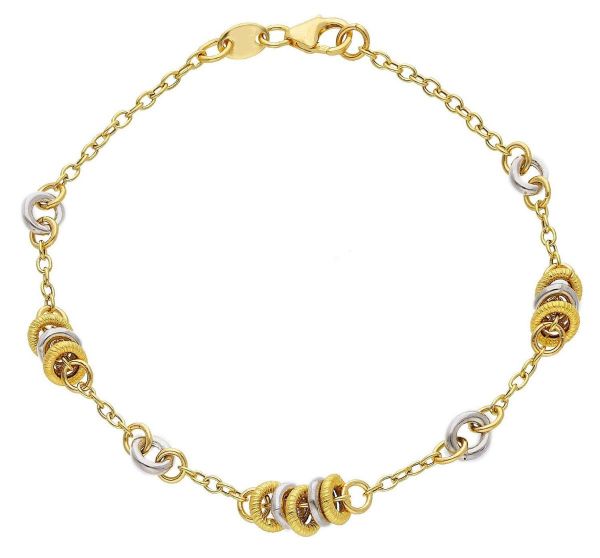 Immagine di Bracciale da donna oro giallo / bianco 18k | 19 cm