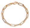 Imagen de Pulsera malla Paperclip estriada oro rosa 18k | 19 cm