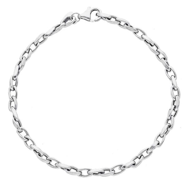 Imagen de Pulsera malla Rolo oro blanco 18k | 18 cm