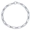 Imagen de Pulsera malla Rolo oro blanco 18k | 19 cm