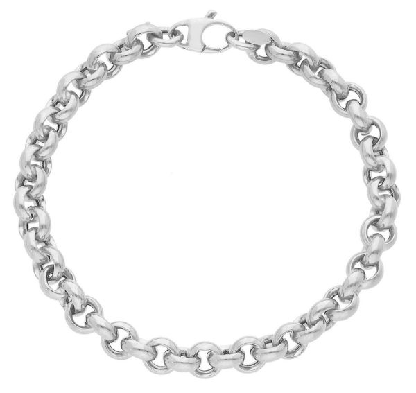 Imagen de Pulsera malla Rolò oro blanco 18k | 19 cm