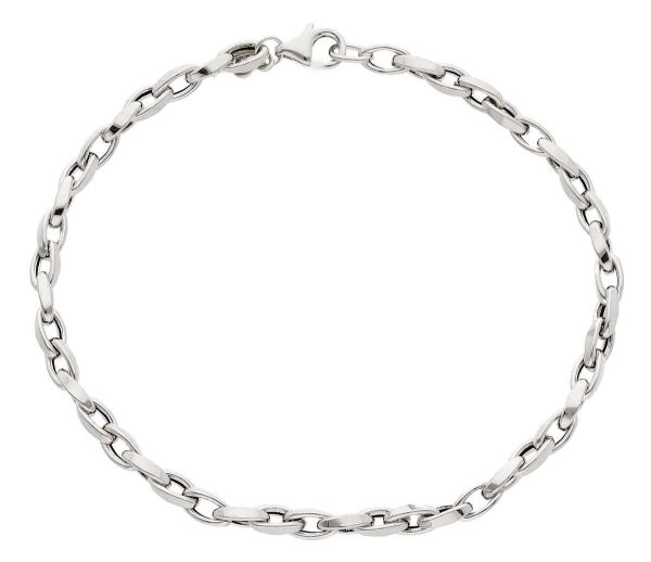 Imagen de Pulsera malla Rolò oro blanco 18k | 19 cm