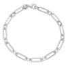 Imagen de Pulsera malla Rolo oro blanco 18k | 19 cm