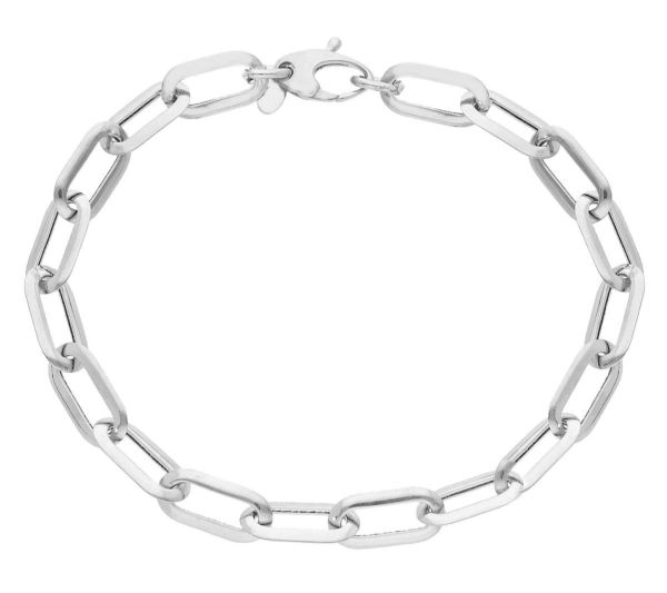Imagen de Pulsera malla Rolo oro blanco 18k | 19,5 cm