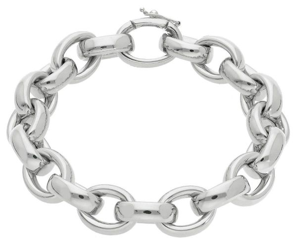 Imagen de Pulsera malla Rolo oro blanco 18k | 20 cm