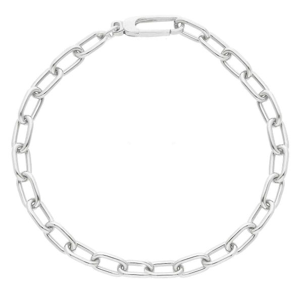 Imagen de Pulsera malla Rolo oro blanco 18k | 20 cm