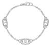 Picture of 18k white gold Anchor link Bracelet | Made in Italy | 19 cm