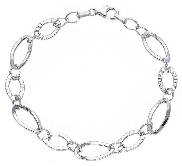 Immagine di Bracciale ultraleggero oro bianco 18k | 19 cm