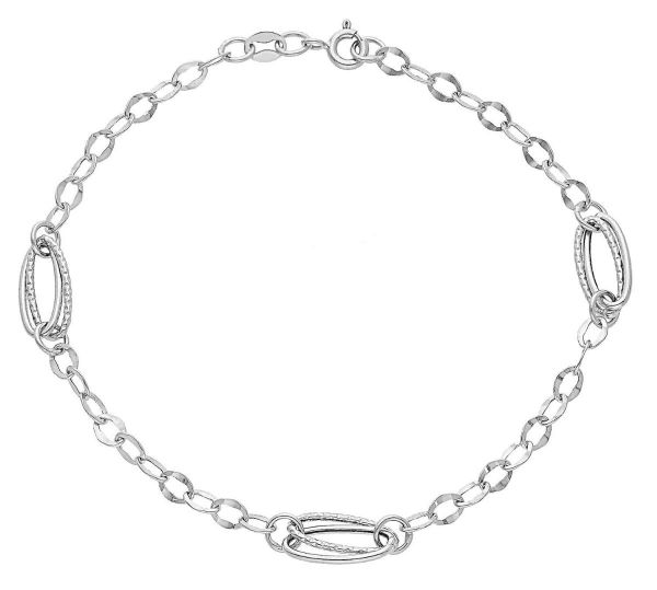 Immagine di Bracciale ultraleggero oro bianco 18k | 20 cm