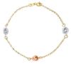 Imagen de Pulsera ultraligera oro tricolor 18k