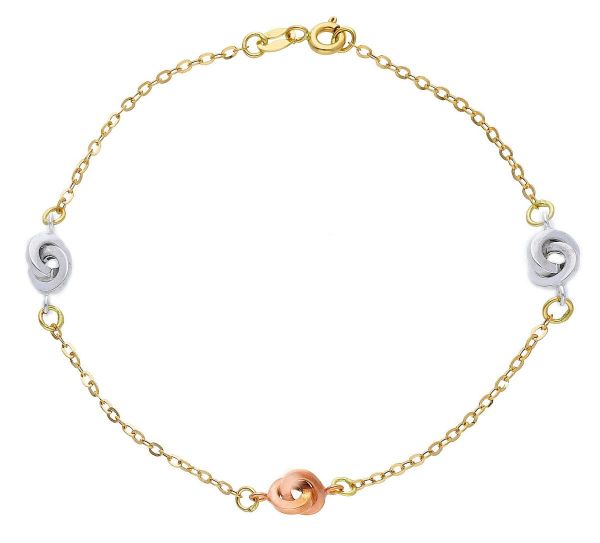 Imagen de Pulsera ultraligera oro tricolor 18k