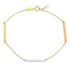 Picture of 18k tricolor gold Bracelet | Made in Italy | Ultralight | 17+1 cm