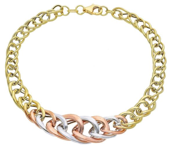 Immagine di Bracciale ultraleggero oro tricolor 18k | 20 cm
