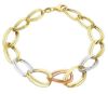 Imagen de Pulsera ultraligera oro tricolor 18k | 20 cm