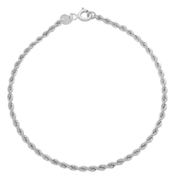 Immagine di Bracciale Corda uomo donna oro bianco 9k | 19 cm 