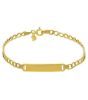 Picture of 9k yellow gold Curb link Bracelet | Customized Tag | 21 cm