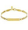 Imagen de Pulsera eslabón plano hueco oro 9k | Tag personalizable | 21 cm