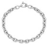 Imagen de Pulsera Rolo oval para hombre y mujer oro blanco 18k | 20 cm