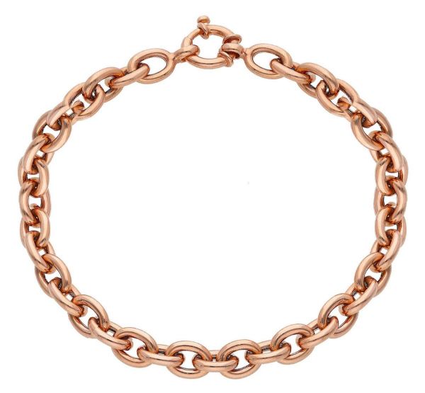 Immagine di Bracciale Rolò ovale uomo donna oro rosa 18k | 20 cm 