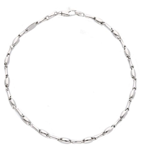 Picture of 9k white gold men's tubular Bracelet | Made in Italy | 21 cm