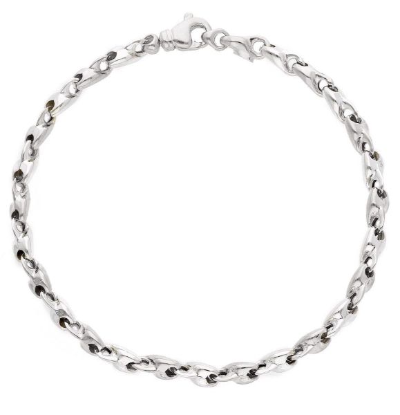 Immagine di Bracciale a tubetto uomo oro bianco 9k | 21 cm 