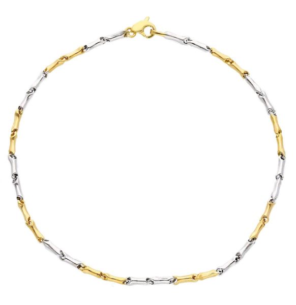 Immagine di Bracciale a tubetto uomo oro giallo / bianco 9k | 21 cm 
