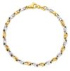 Picture of 9k yellow / white gold men's tubular Bracelet | 21 cm