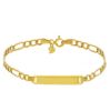 Picture of 9k yellow gold Figaro link men's Bracelet | Custom Tag | 21 cm