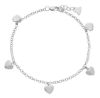 Picture of Solid 18k white gold Hearts charms Bracelet | 17+2 cm