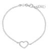 Immagine di Bracciale Cuore a filo oro bianco 18k | 16+2 cm