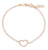 Imagen de Pulsera Corazón de hilo oro rosa 18k | 18 cm