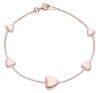 Imagen de Pulsera 1 Corazón grande y 4 Corazoncitos oro rosa 18k | 19 cm