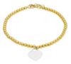 Imagen de Pulsera Corazón y esferas oro bicolor macizo 18k | 18+2 cm