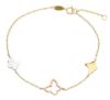 Immagine di Bracciale Farfalla oro tricolor 18k | 17+2 cm