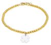 Picture of Solid 18k yellow / white gold Flower & spheres Bracelet | 18+2 cm