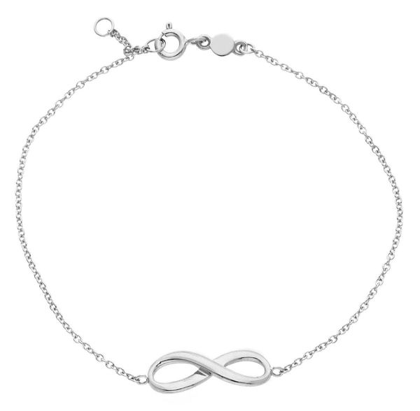Immagine di Bracciale simbolo Infinito oro bianco 18k | 17+2 cm