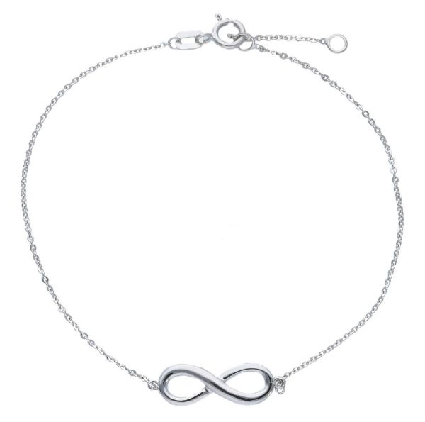 Immagine di Bracciale simbolo Infinito oro bianco 18k | 18,5 cm 