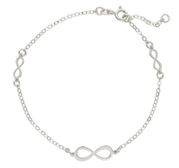 Immagine di Bracciale simbolo Infinito oro bianco 9k | 17/19 cm