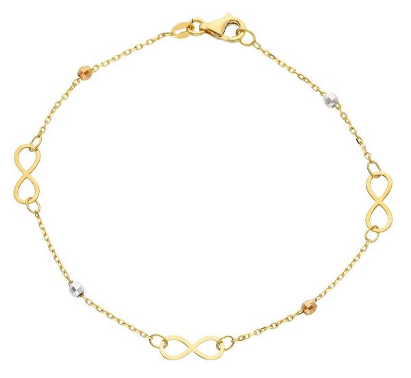 Picture of 18k tricolor gold Infinity Bracelet | 19 cm