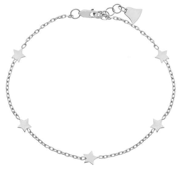 Picture of 18k white gold Stars Bracelet | 17+2 cm